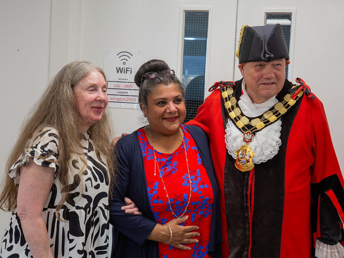 VAI - Mayor's Visit CEO Navinder Kaur standing with the Mayor