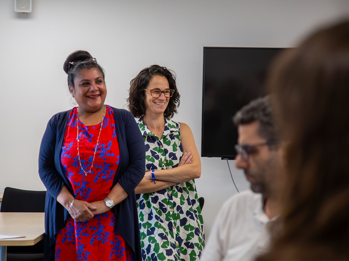VAI - Mayor's Visit Navinder Kaur and Marta Aparicio standing together