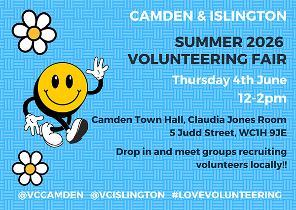 Islington & Camden Summer 2026 Volunteering Fair details